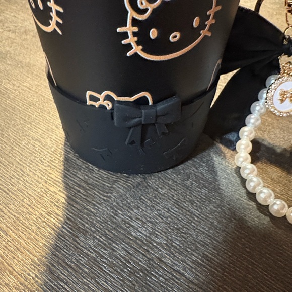 Stanley Black Tumbler with Rose-Gold Hello Kitty Accents - Picture 2 of 10